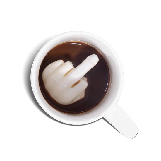 Middle Finger Cup Ceramic Novelty Coffee Mug with 3D Funny Middle Finger Inside for Christmas Birthday 350ml