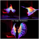 Light Up Wings LED Butterfly Wings Belly Dance Wings with Telescopic Stick for Stage Show Halloween and Christmas Party