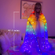 Kids Belly Dance Wings LED Butterfly Wings Luminous Light Up Girls Costumes with Telescopic Stick for Stage Show Halloween Christmas Party